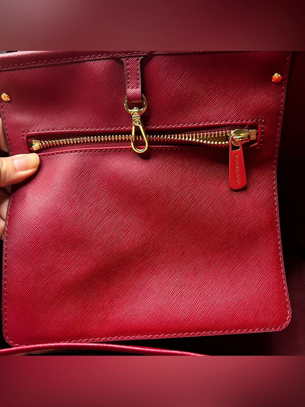 Michael Kors Jet Set Travel Tote Bag in Red Leather Multi-Function Shoulder Bag